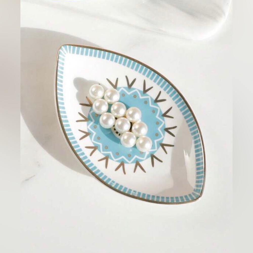 New Magic Blue Evil Eye Porcelain Jewelry Tray ~ Turkish Eye Trinket Tray - Picture 12 of 15